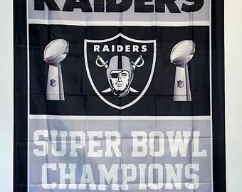 Oakland LA Raiders Super Bowl Championship Banner Flag Wall Art