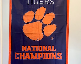 Clemson National Championship Banner Flag Wall Art