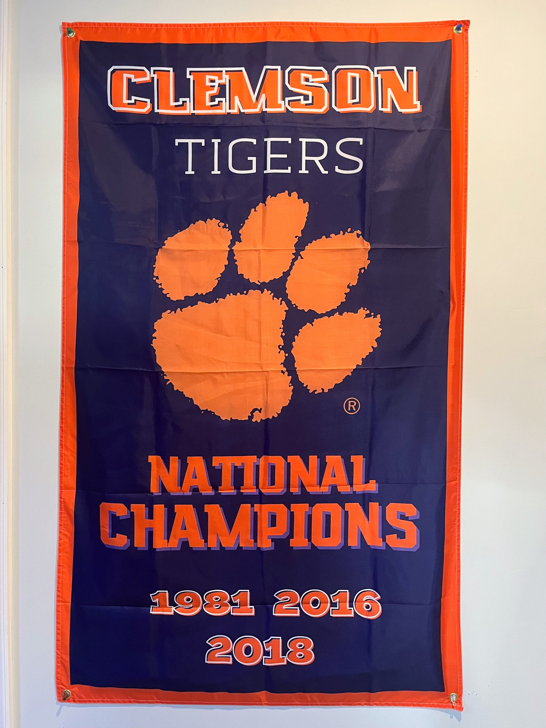 Bandera del campeonato nacional de Clemson para pared