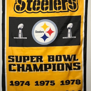 Pittsburgh Steelers Super Bowl Championship Banner Flag Wall Art