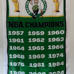 Boston Celtics NBA Championship Banner Flag Wall Art