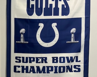 Indianapolis Colts Super Bowl Championship Banner Flag Wall Art