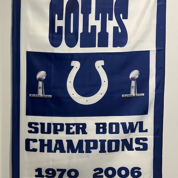 Décoration murale drapeau du championnat du Super Bowl des Colts d'Indianapolis
