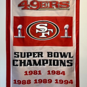 San Francisco 49ers Super Bowl Championship Banner Flag Wall Art