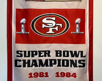 San Francisco 49ers Super Bowl Championship Banner Flag Wall Art