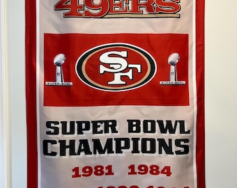 San Francisco 49ers Super Bowl Championship Banner Flag Wall Art