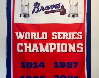 Atlanta Braves World Series Championship Banner Flag Wall Art