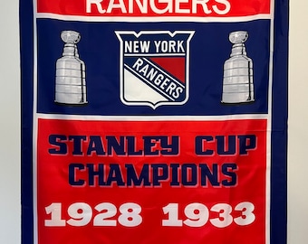 New York Rangers Stanley Cup Banner Flag Wall Art