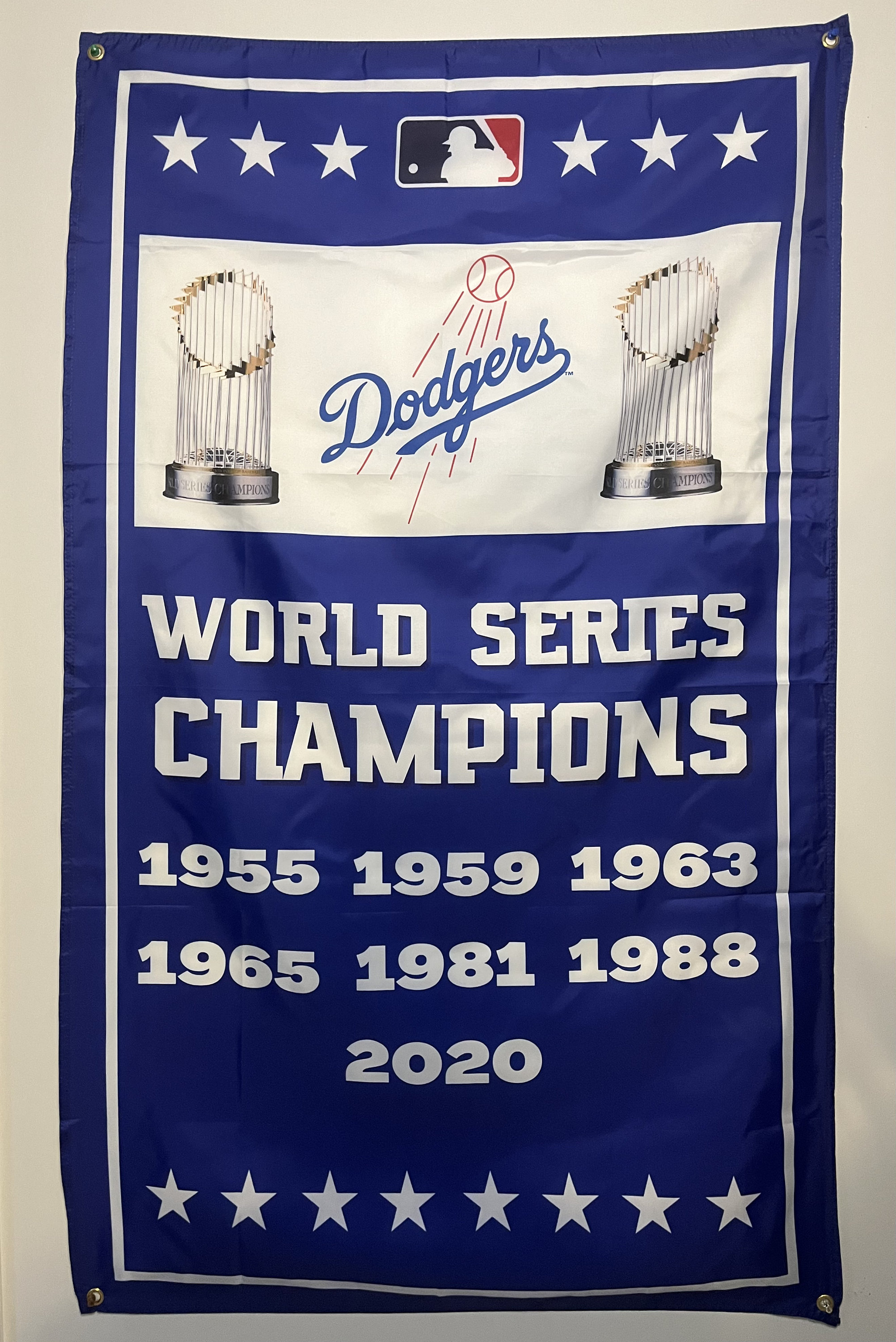 LA Dodgers World Series Championship Banner Flag Wall Art