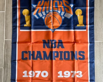 New York Knicks NBA Championship Banner Flag Wall Art