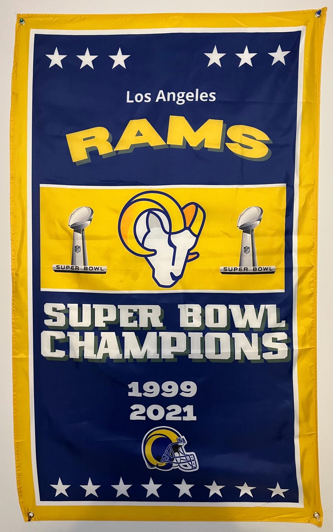 Los Angeles Rams Super Bowl Championship Banner Flag Wall Art - Etsy