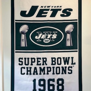 New York Jets Super Bowl Championship Banner Flag Wall Art
