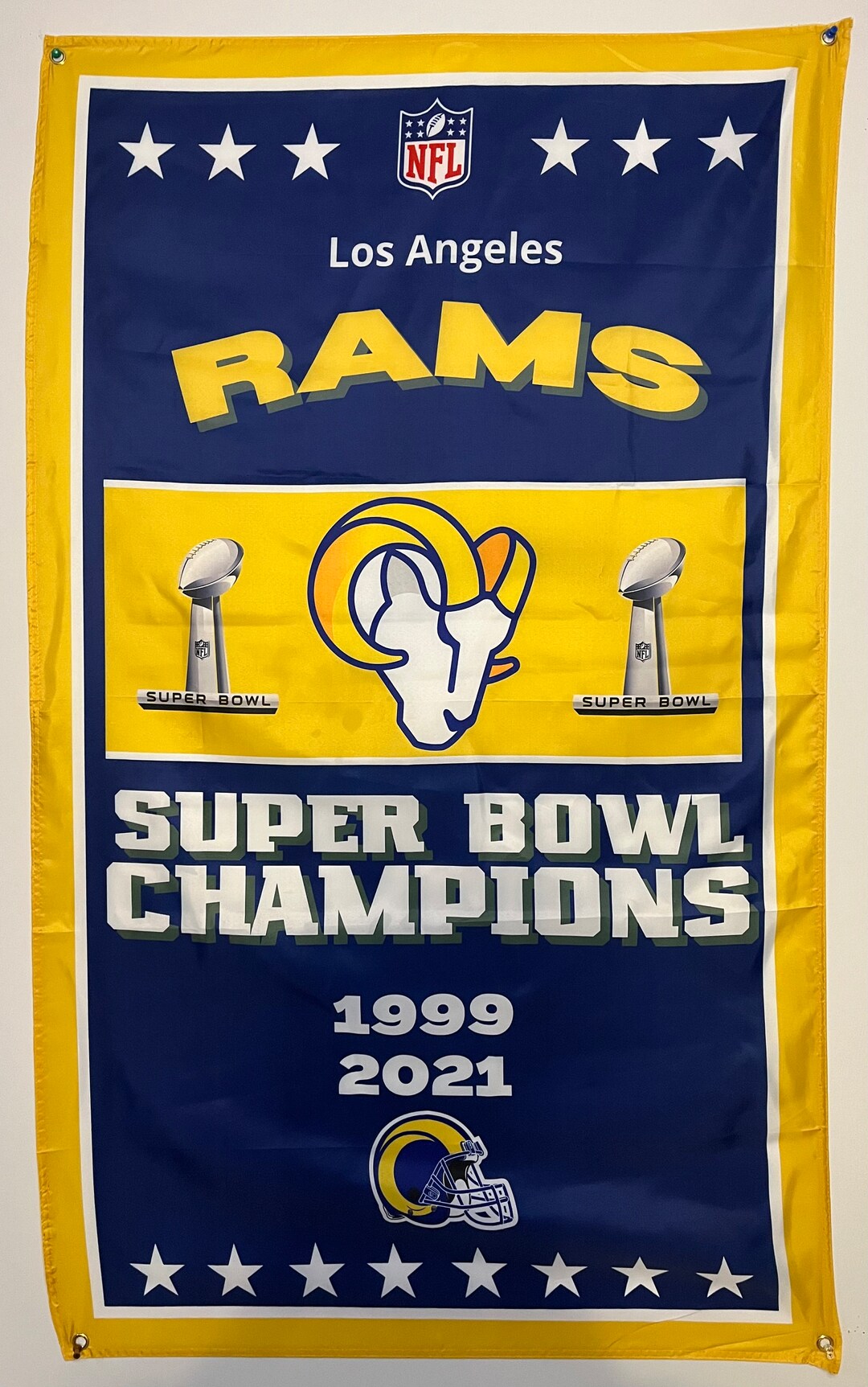 Los Angeles Rams Super Bowl Championship Banner Flag Wall Art - Etsy