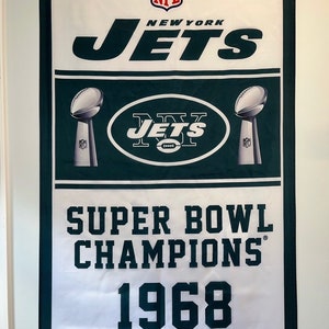 New York Jets Super Bowl Championship Banner Flag Wall Art