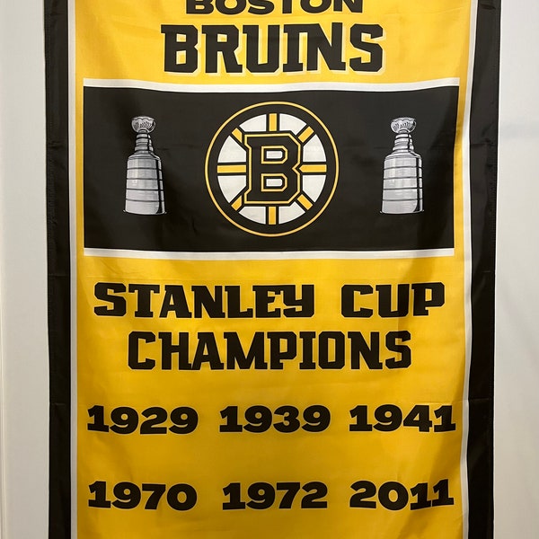 Boston Bruins Stanley Cup Banner Flag Wall Art