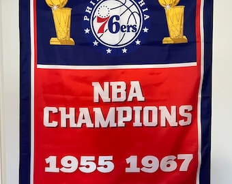 Philadelphia 76ers NBA Championship Banner Flag Wall Art