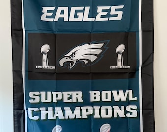 Philadelphia Eagles Super Bowl Championship Banner Flag Wall Art
