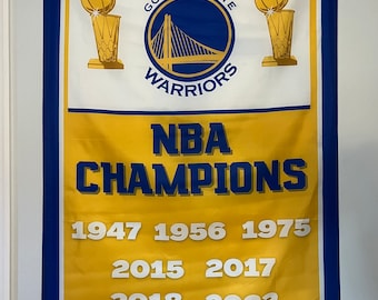 Golden State Warriors NBA Championship Banner Flag Wall Art