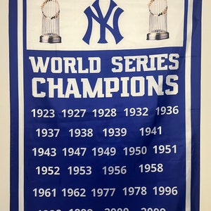 New York Yankees World Series Championship Banner Flag Wall Art