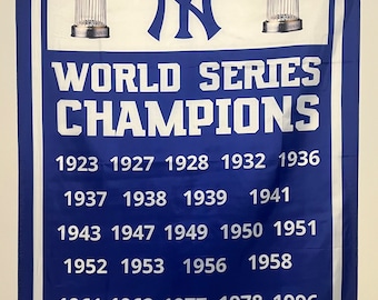 New York Yankees World Series Championship Banner Flag Wall Art