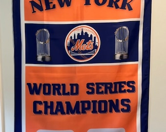 New York Mets World Series Championship Banner Flag Wall Art