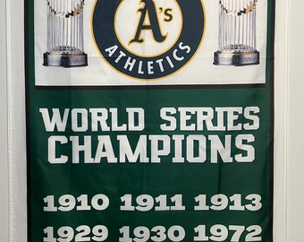 Oakland Athletics World Series Championship Banner Flag Wall Art