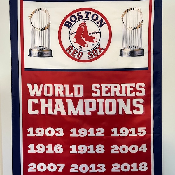 Boston Red Sox World Series Championship Banner Flag Wall Art