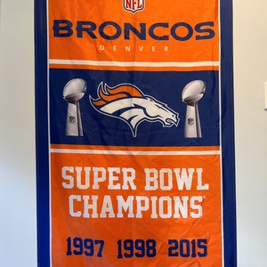Denver Broncos Super Bowl Championship Banner Flag Wall Art