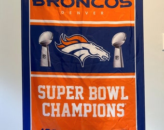Denver Broncos Super Bowl Championship Banner Flag Wall Art