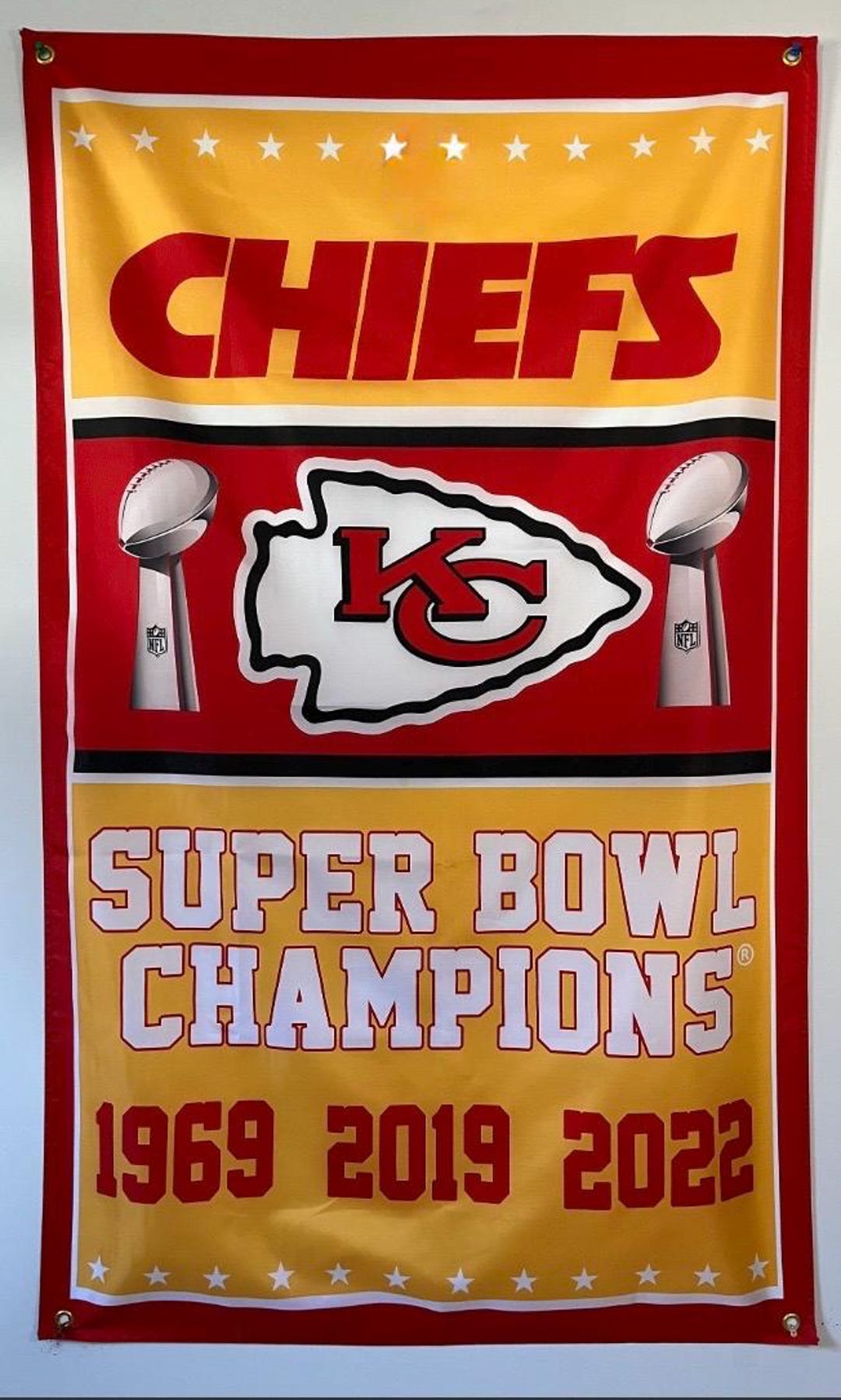 Kansas City Chiefs Super Bowl Banner Flag Wall Art - Etsy