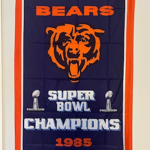 Chicago Bears Super Bowl Championship Banner Flag Wall Art