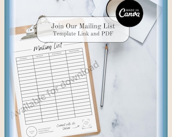 Professional "Join Our Mailing List" Template - Effortless Customer Connection