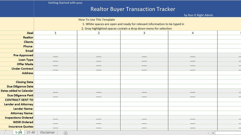 Real Estate Buyer Transaction Tracker image 1