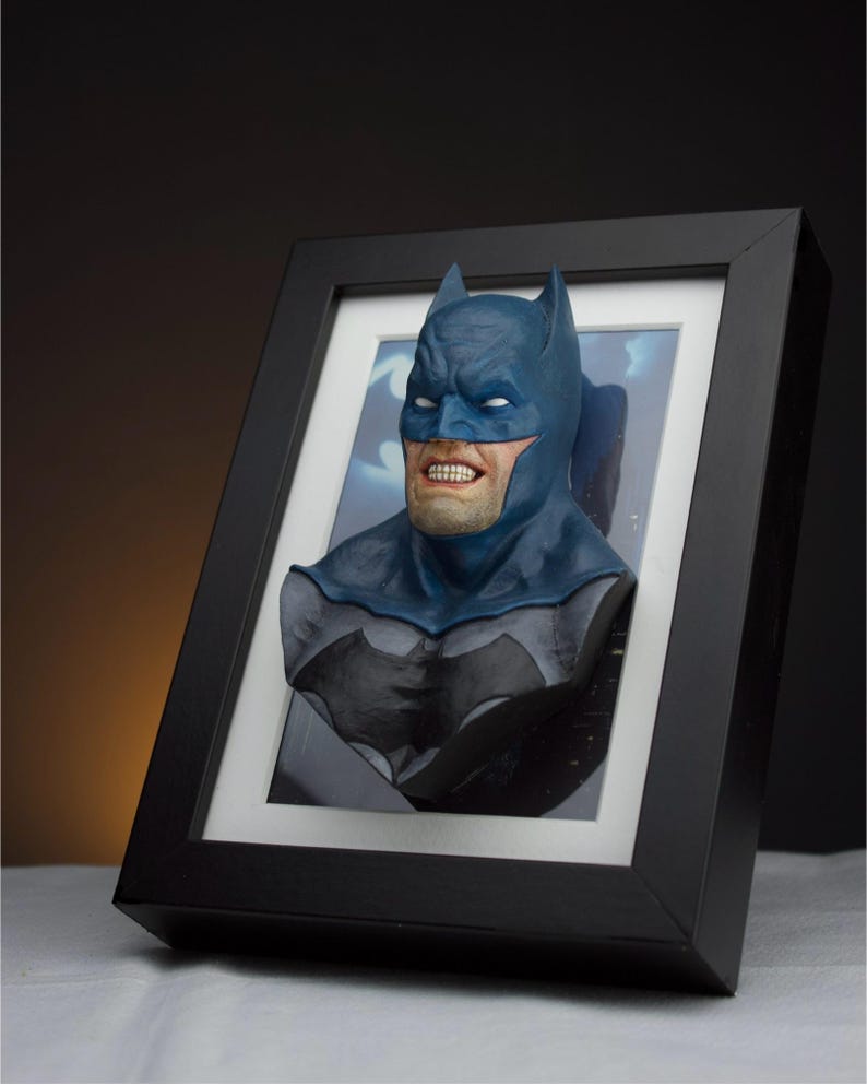 Hand-painted Batman Sculpture, Polyurethane Resin on Wood Frame - Etsy