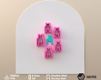 Studs HOUNDSTOOTH CUTTERS Polymer Clay Cutters / Digital STL File / 5 Sizes / 2 Cutting Versions