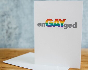 EnGAYged Rainbow Wedding Greeting Card