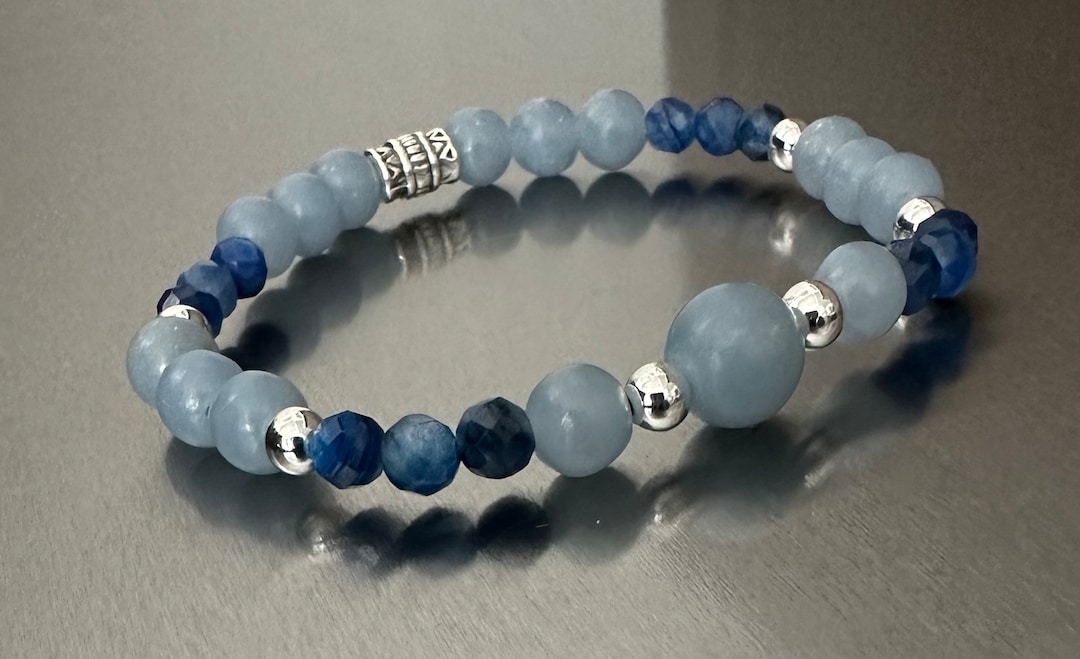 Thyroiditis/ Hashimotos Healing Bracelet/ Angelite/ Kyanite/ Hematite