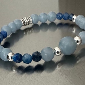 Thyroiditis/ Hashimoto’s Healing Bracelet/ Angelite/ Kyanite/ Hematite/ Hypothyroid / Underactive Thyroid / Women/ Natural Stone Bracelet