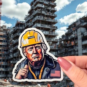 TRUMP hardhat sticker