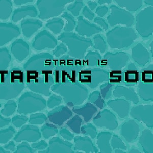 4 pack Twitch Stream Overlay Screen, Clear Water Pixel Art Animation. Starting Soon, Be Right Back, Ending Soon, Offline. image 1