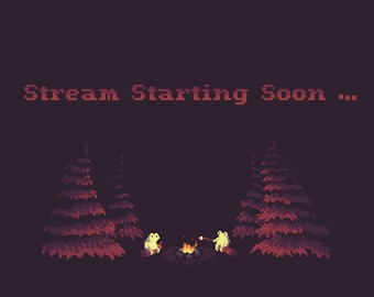 4 pack Twitch Stream Overlay Screen, Frogs on Logs Pixel Art Animation. Starting Soon, Be Right Back, Ending Soon, Offline.