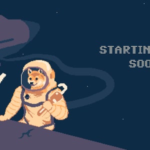 4 pack Twitch Stream Overlay Screen, Space Dog Pixel Art Animation. Starting Soon, Be Right Back, Ending Soon, Offline.