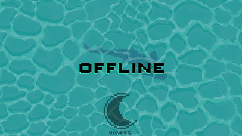 4 pack Twitch Stream Overlay Screen, Clear Water Pixel Art Animation. Starting Soon, Be Right Back, Ending Soon, Offline. image 5