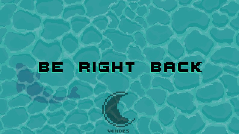 4 pack Twitch Stream Overlay Screen, Clear Water Pixel Art Animation. Starting Soon, Be Right Back, Ending Soon, Offline. image 3