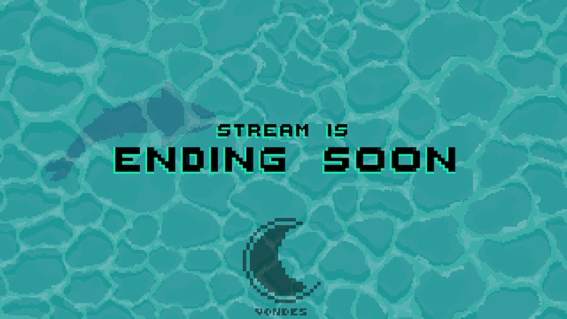 4 pack Twitch Stream Overlay Screen, Clear Water Pixel Art Animation. Starting Soon, Be Right Back, Ending Soon, Offline. image 4