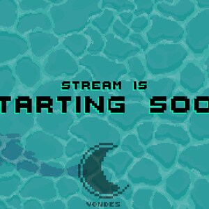 4 pack Twitch Stream Overlay Screen, Clear Water Pixel Art Animation. Starting Soon, Be Right Back, Ending Soon, Offline. image 2