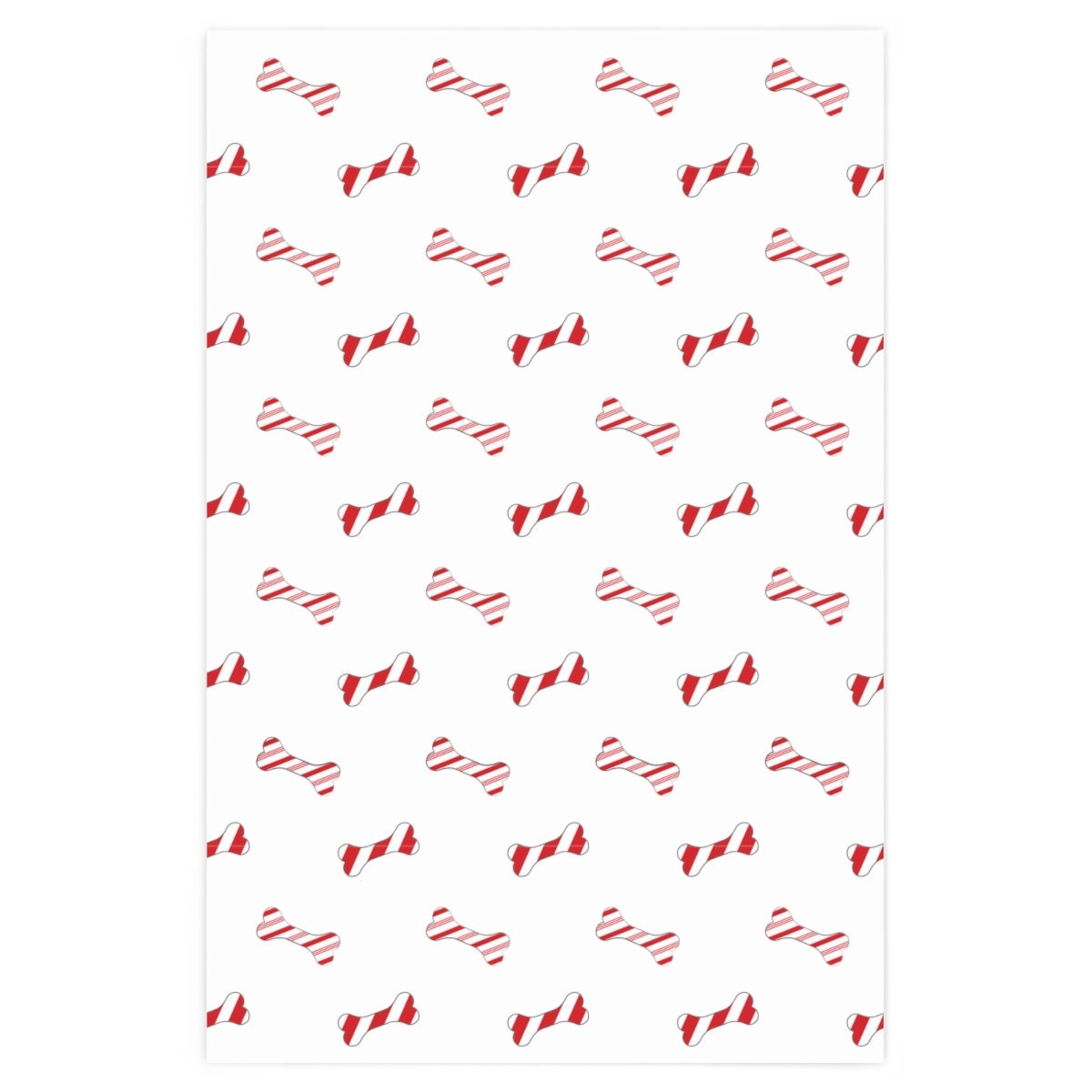 Candy Cane Dog Bone Wrapping Paper Etsy