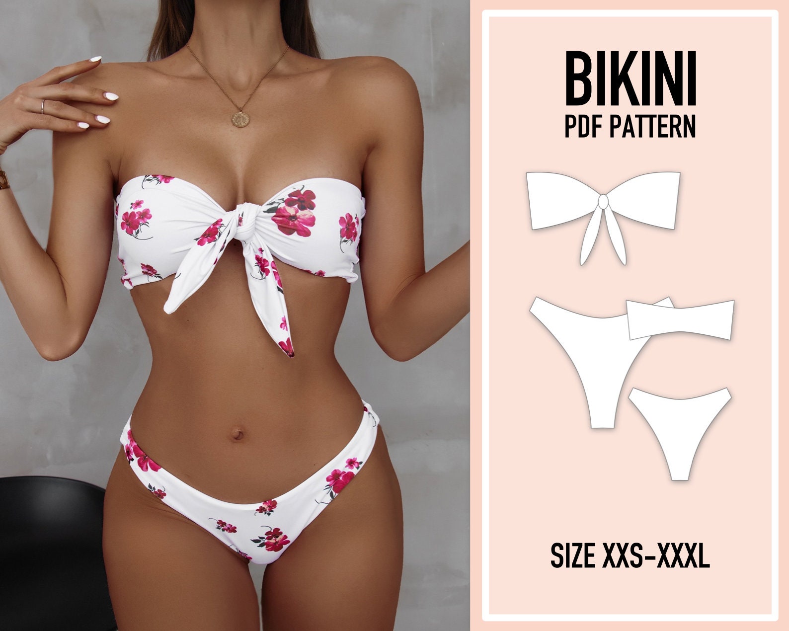 Bikini Pattern PDF. Sewing Pattern. Swimsuit Pattern PDF. Etsy