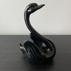 Vintage Black Swan Ceramic Planter // 1950s Pottery // Maddux of California
