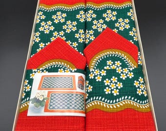 Zestaw podkładek i serwetek w stylu vintage w stylu niemieckim // Dwa nakrycia stołu // Nowe w pudełku